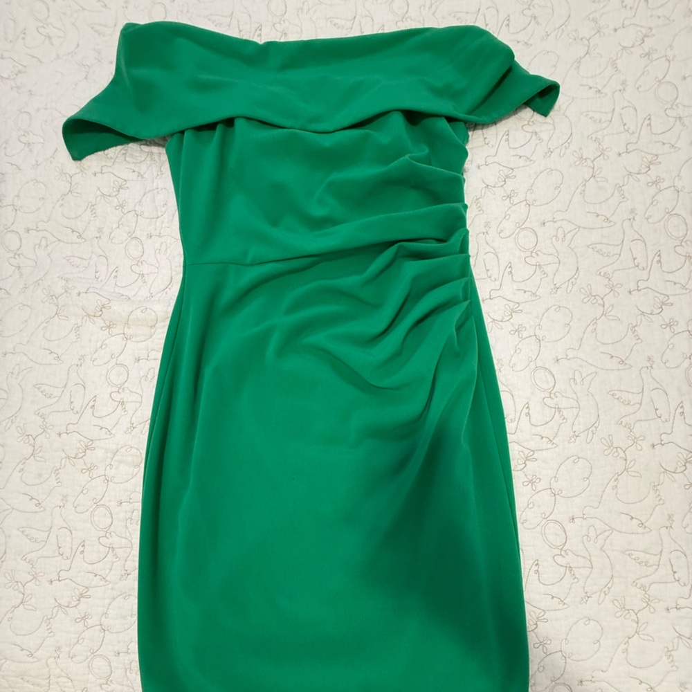 Vince Camuto off the Shoulder Green Dress